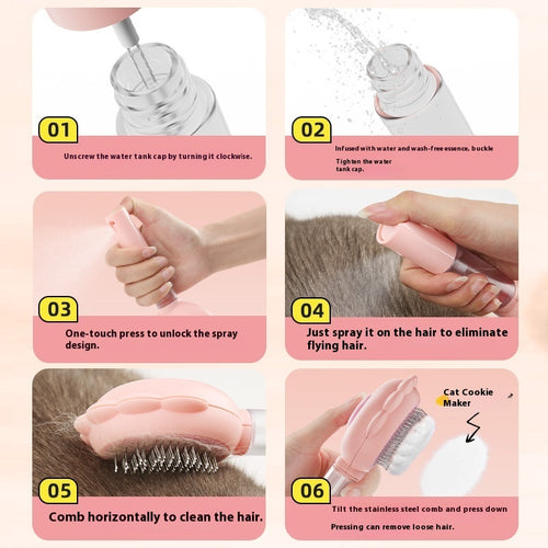 2-in-1 Self-Cleaning Pet Brush with Spray