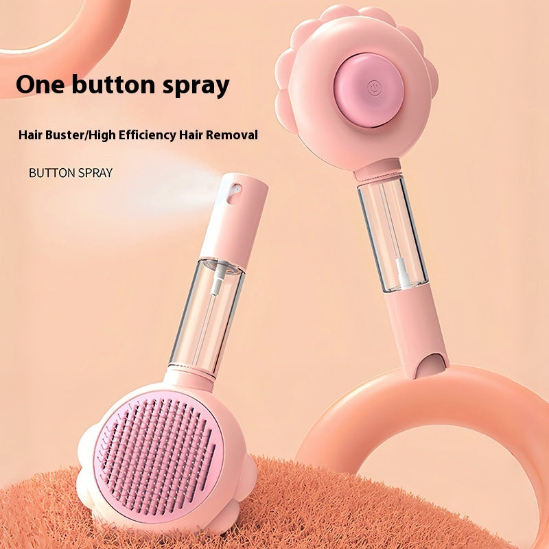 2-in-1 Self-Cleaning Pet Brush with Spray