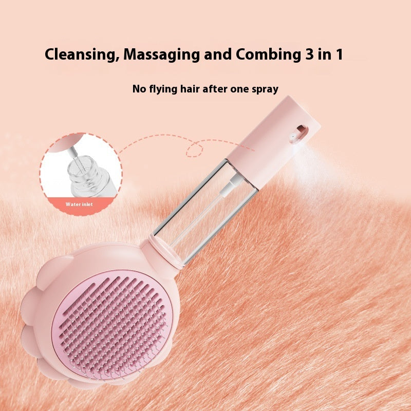 2-in-1 Self-Cleaning Pet Brush with Spray