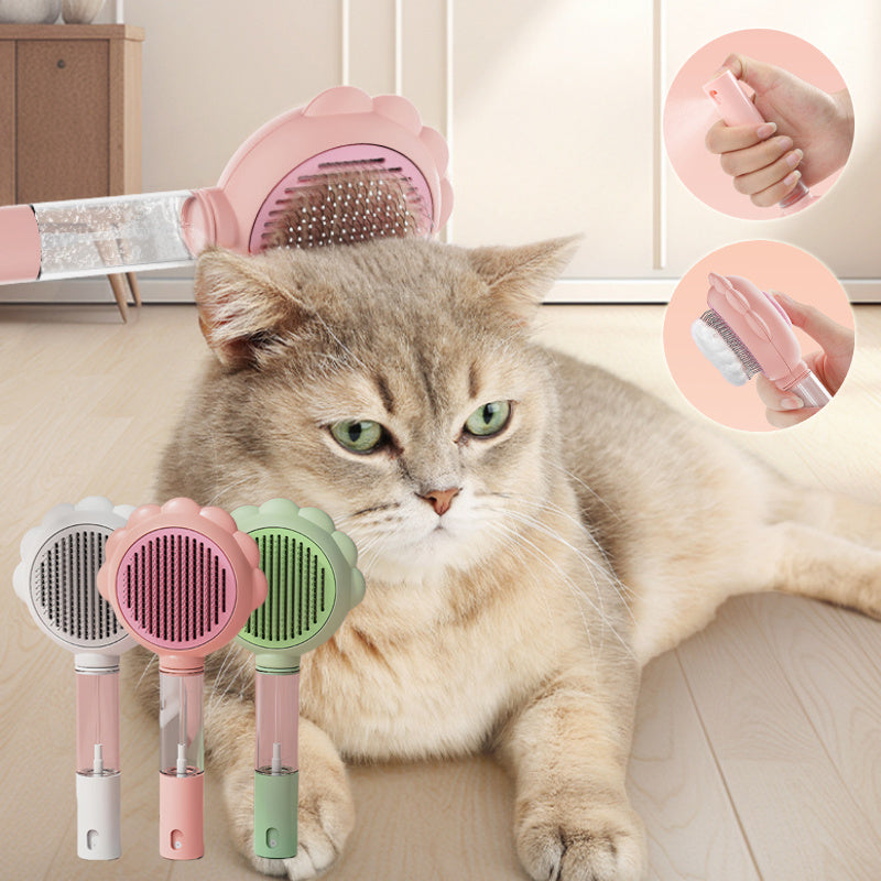 2-in-1 Self-Cleaning Pet Brush with Spray